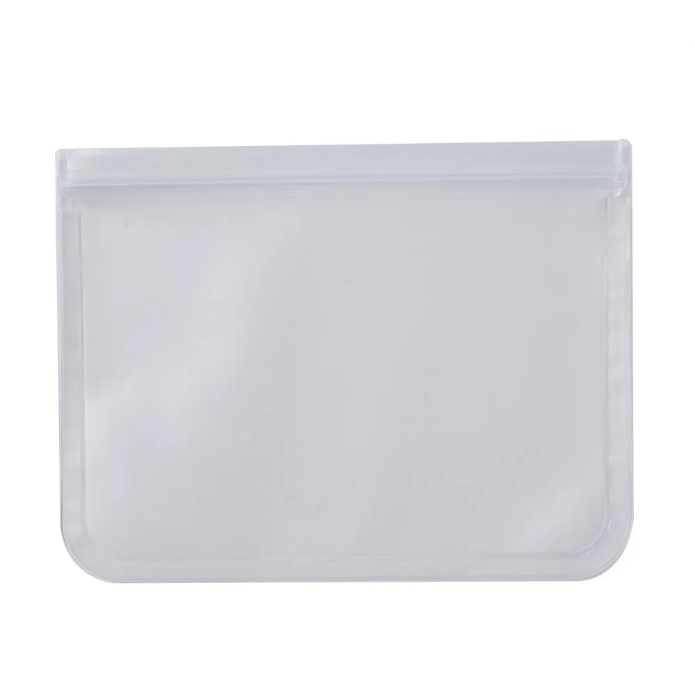 10 pc PEVA Waterproof Translucent Ziplocking Bag, Reusable Food Storage Bags, for Meat Fruit Veggies, White, 200x262x3mm