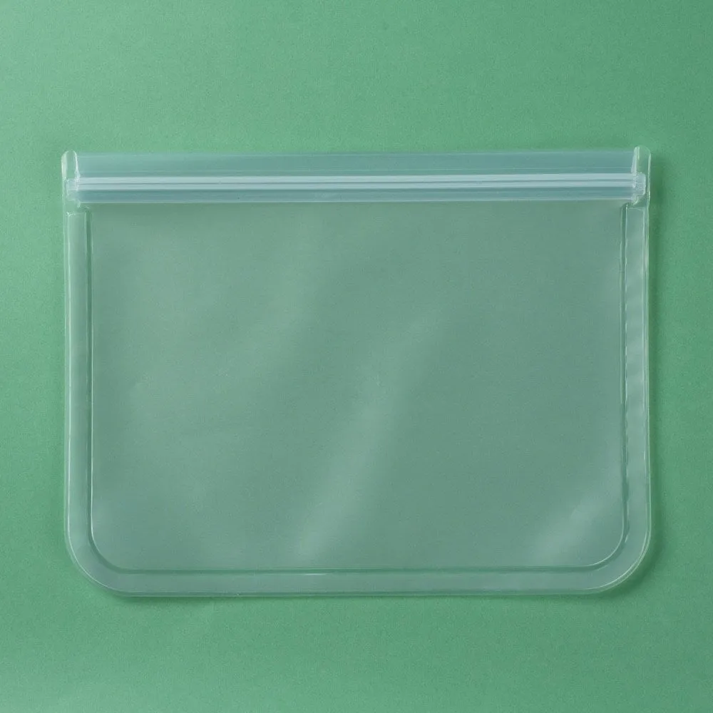 10 pc PEVA Waterproof Translucent Ziplocking Bag, Reusable Food Storage Bags, for Meat Fruit Veggies, White, 200x262x3mm