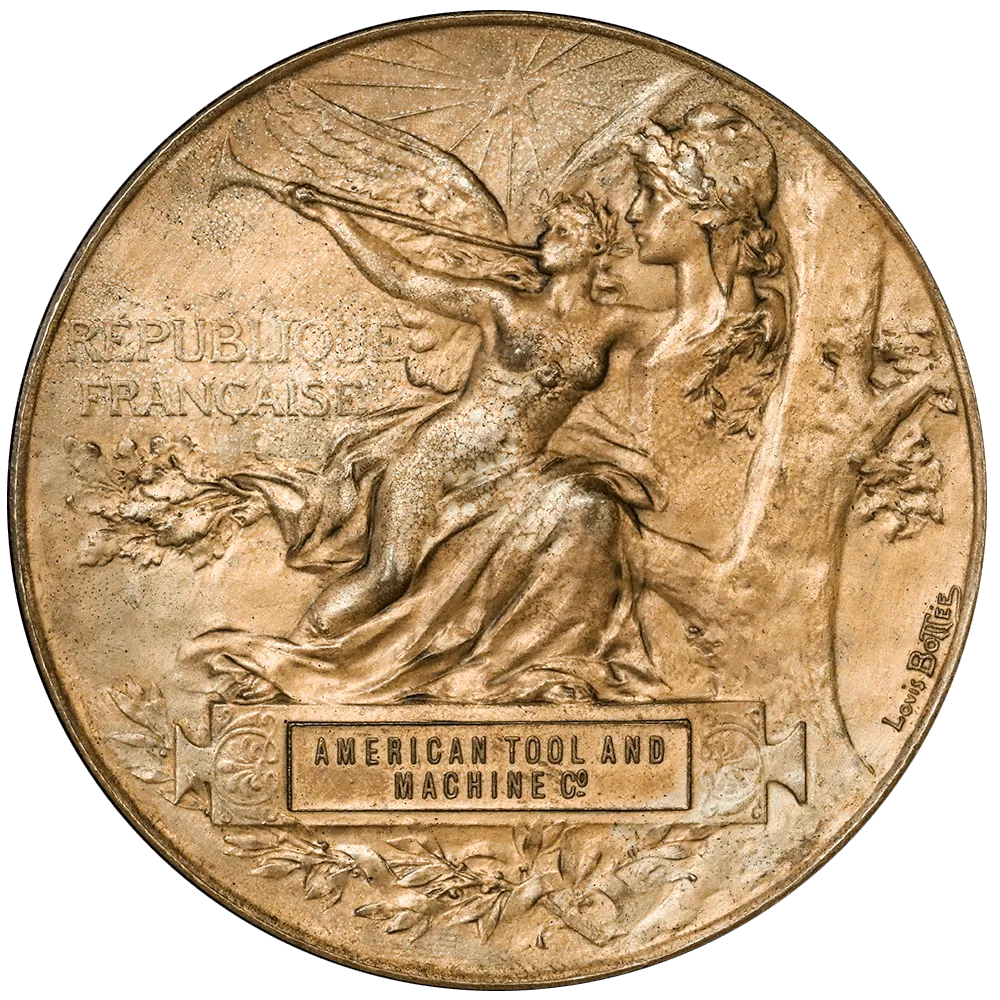 1899 Exposition Universelle 63mm Bronze Medal awarded American Tool & Machine Co - AU