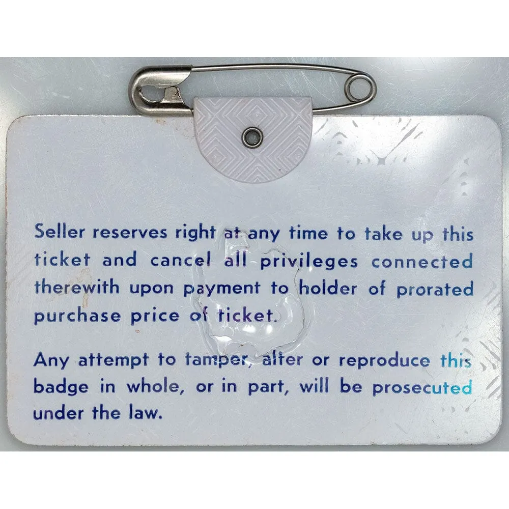1966 Masters Tournament Badge/Ticket Augusta National Jack Nicklaus