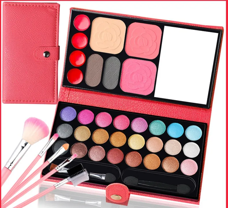 33 Colors Full of Set Cosmetics Wallet Style Eye Shadow Plate Set Student Beginner Stage Day Women Girl Blush and Powder Plate