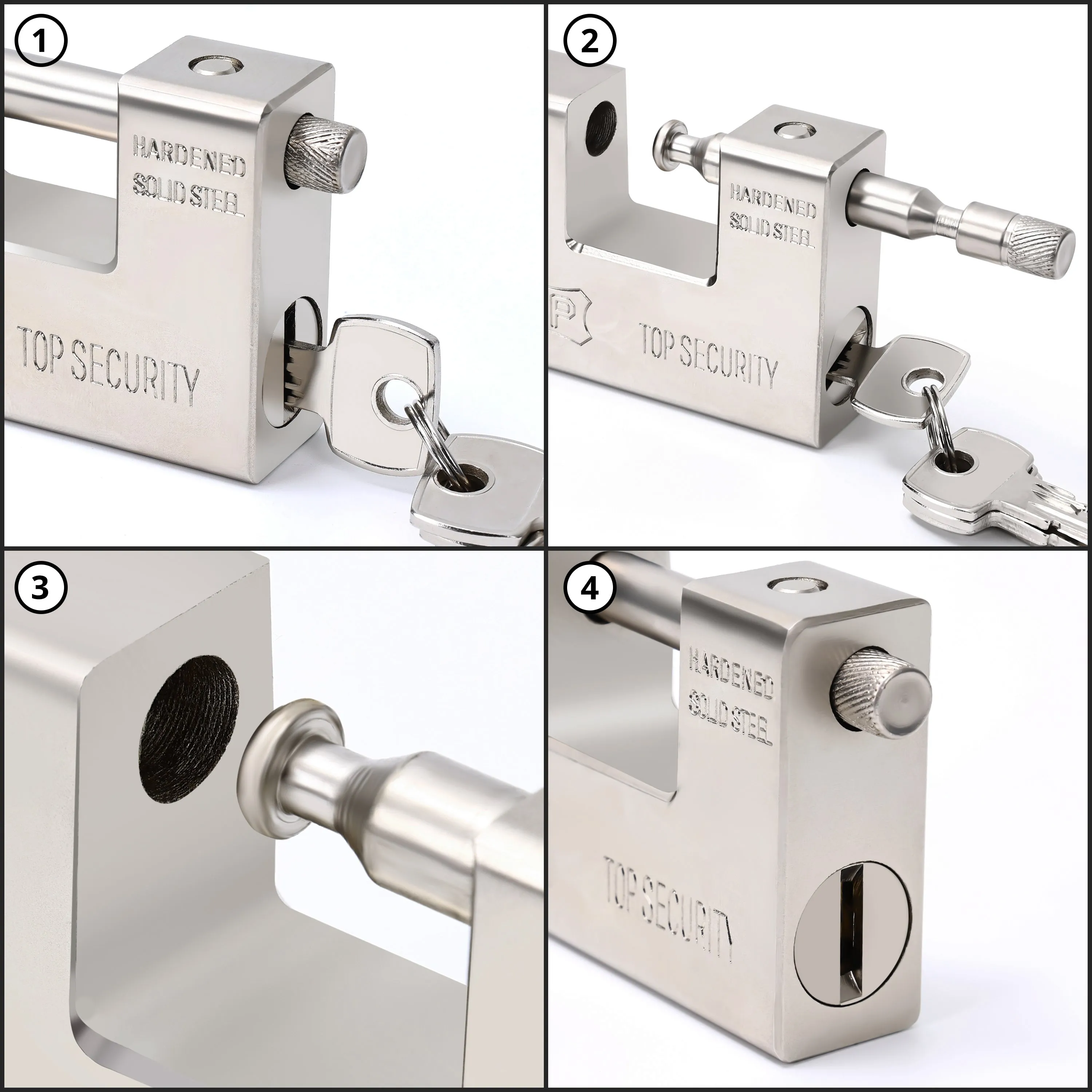 ABOUT SPACE Heavy Duty Padlock with 4 Keys