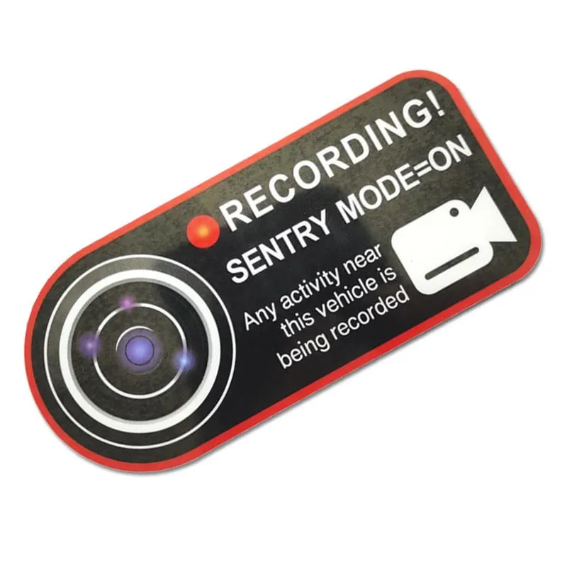 Anti-Theft Warning Sentry Mode Clings (4pcs) for Tesla