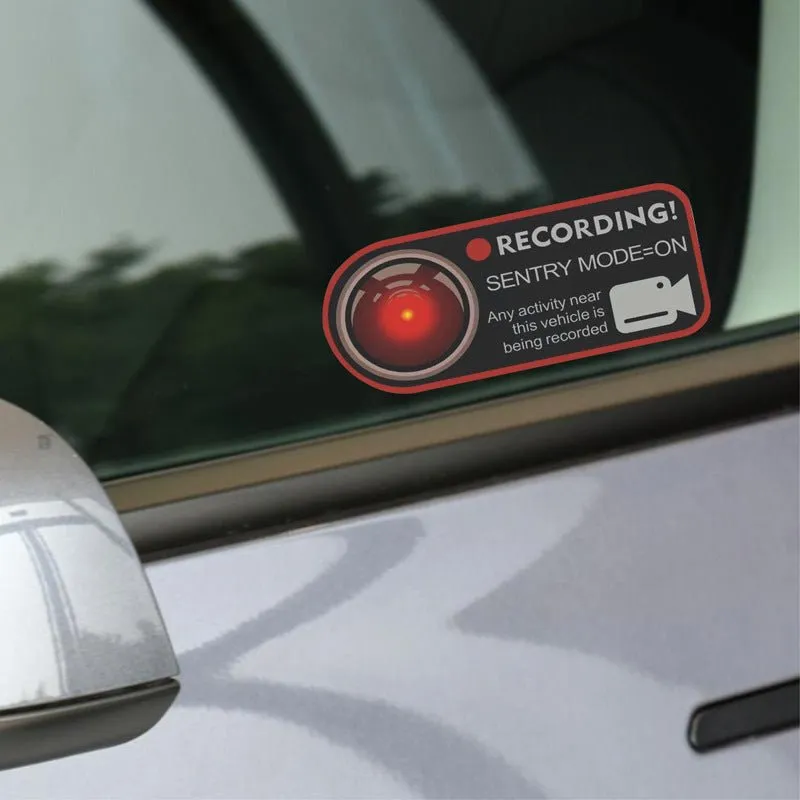 Anti-Theft Warning Sentry Mode Clings (4pcs) for Tesla