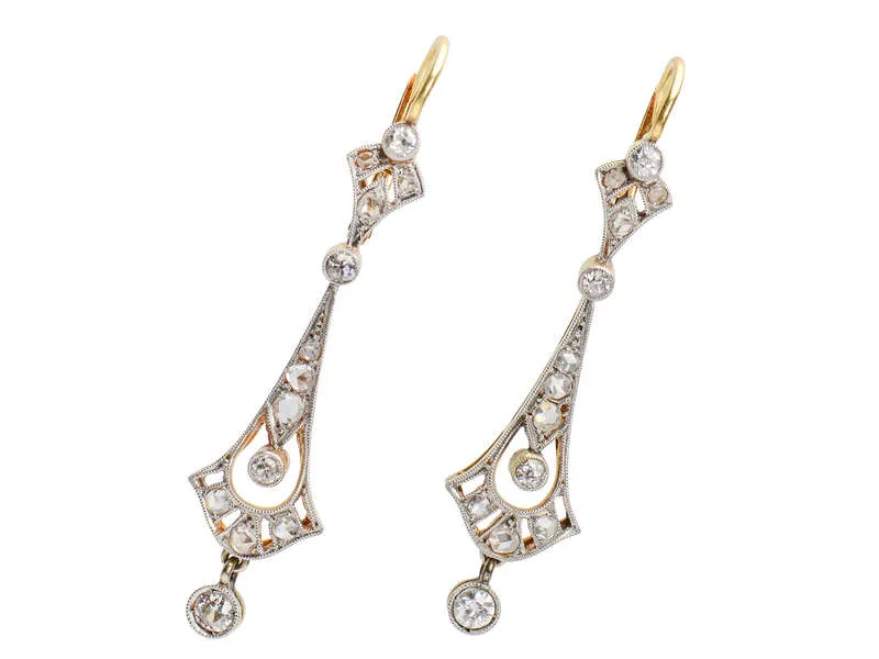 Art Deco Diamond Dangle Earrings