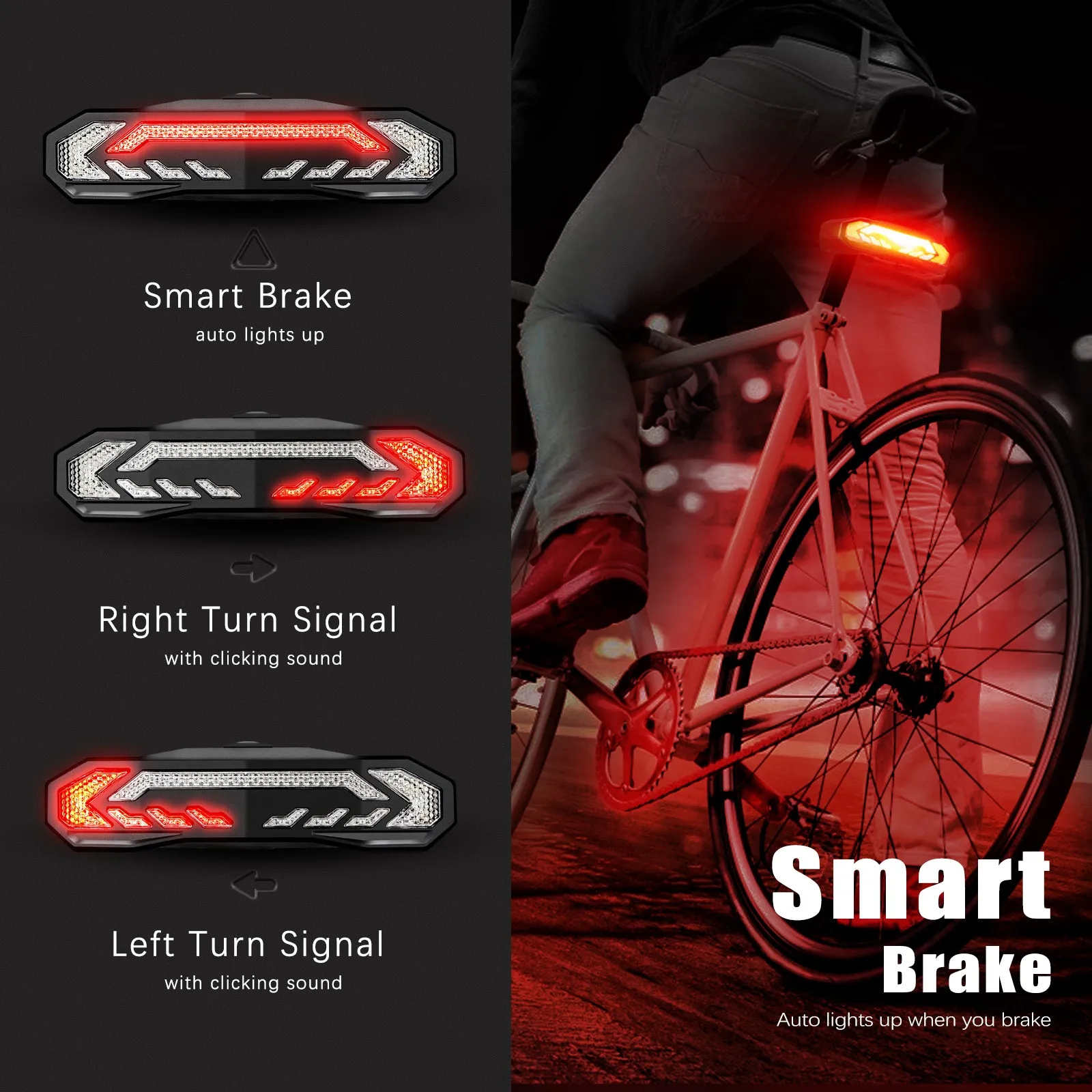 Bike Tail Turn & Brake Light with Remote