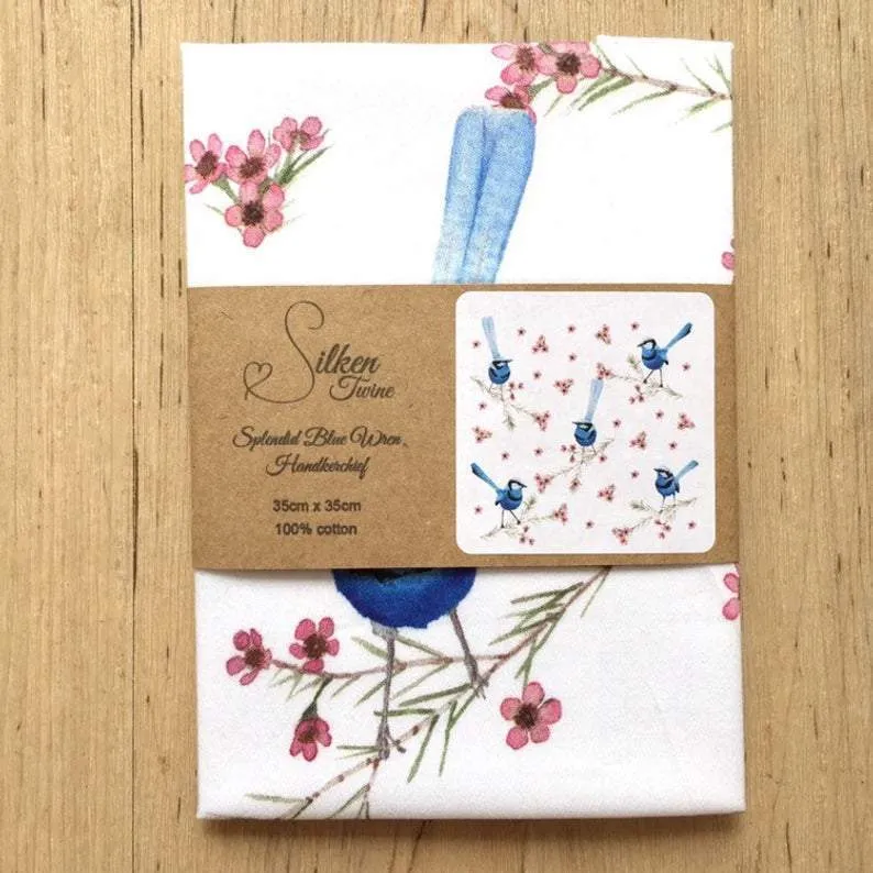 Blue Wren Handkerchief