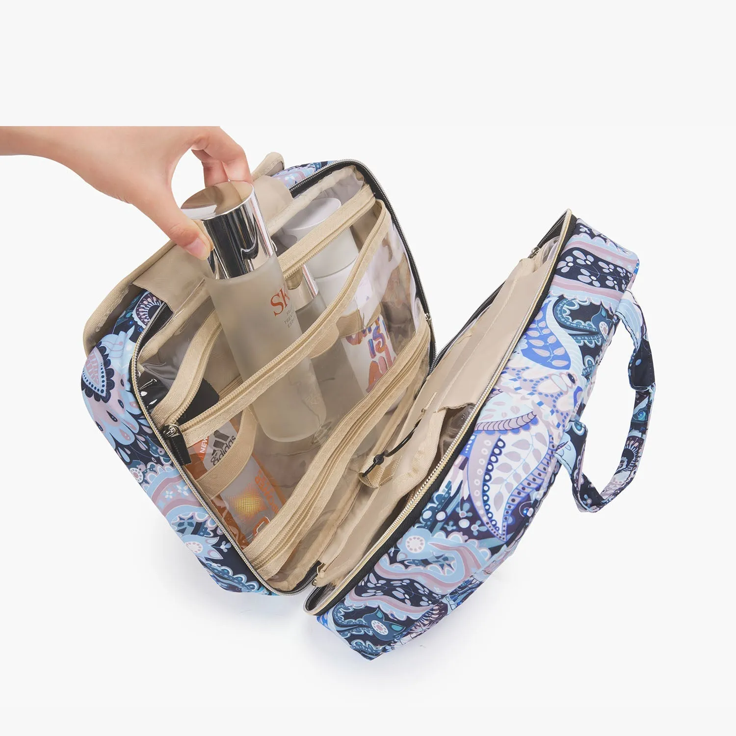 Bonchemin Blue Paisley The Space Saver Toiletry Bag