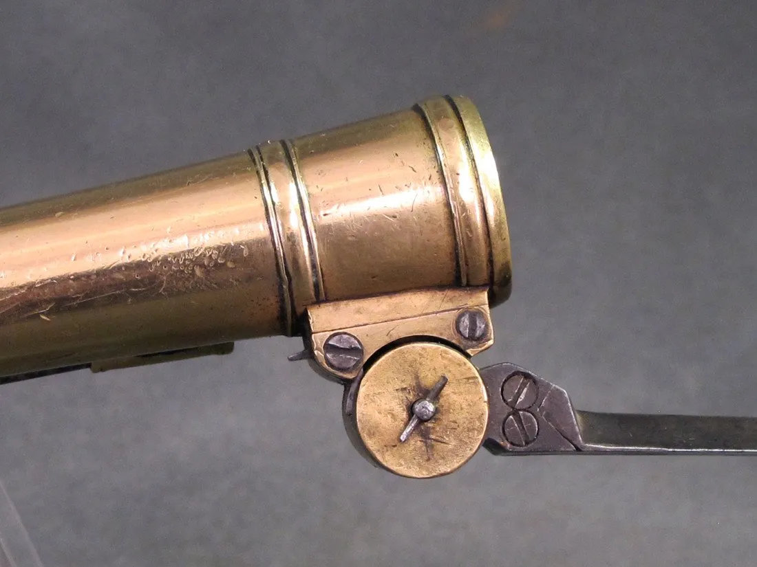British Brass Waters Patent Blunderbuss Flintlock Pistol with Spring Bayonet