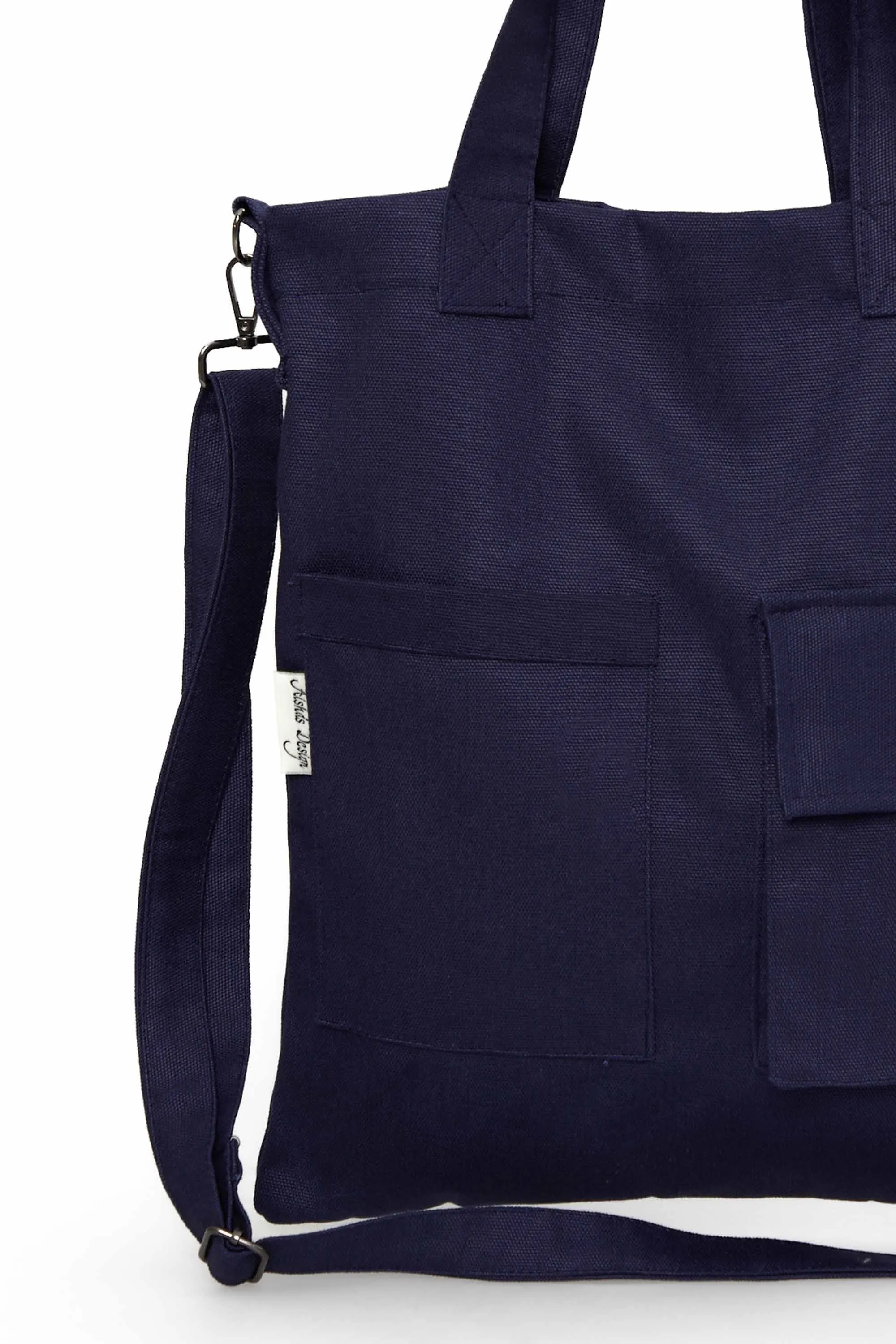 Canvas Hand Shoulder Tote Bag with Front Pockets Casual Large Capacity Daily Travel Shopping Bag,CK-20