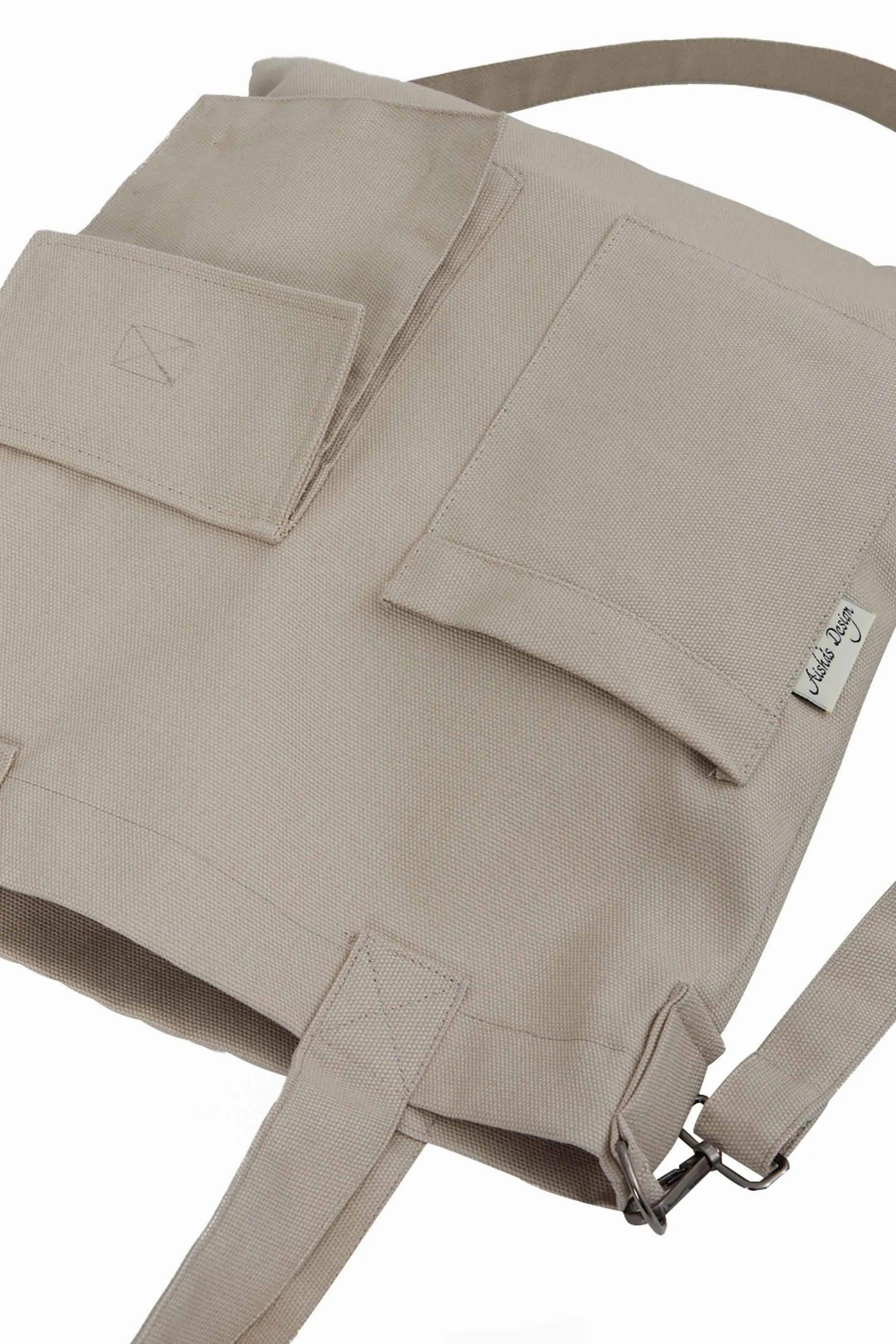 Canvas Hand Shoulder Tote Bag with Front Pockets Casual Large Capacity Daily Travel Shopping Bag,CK-20