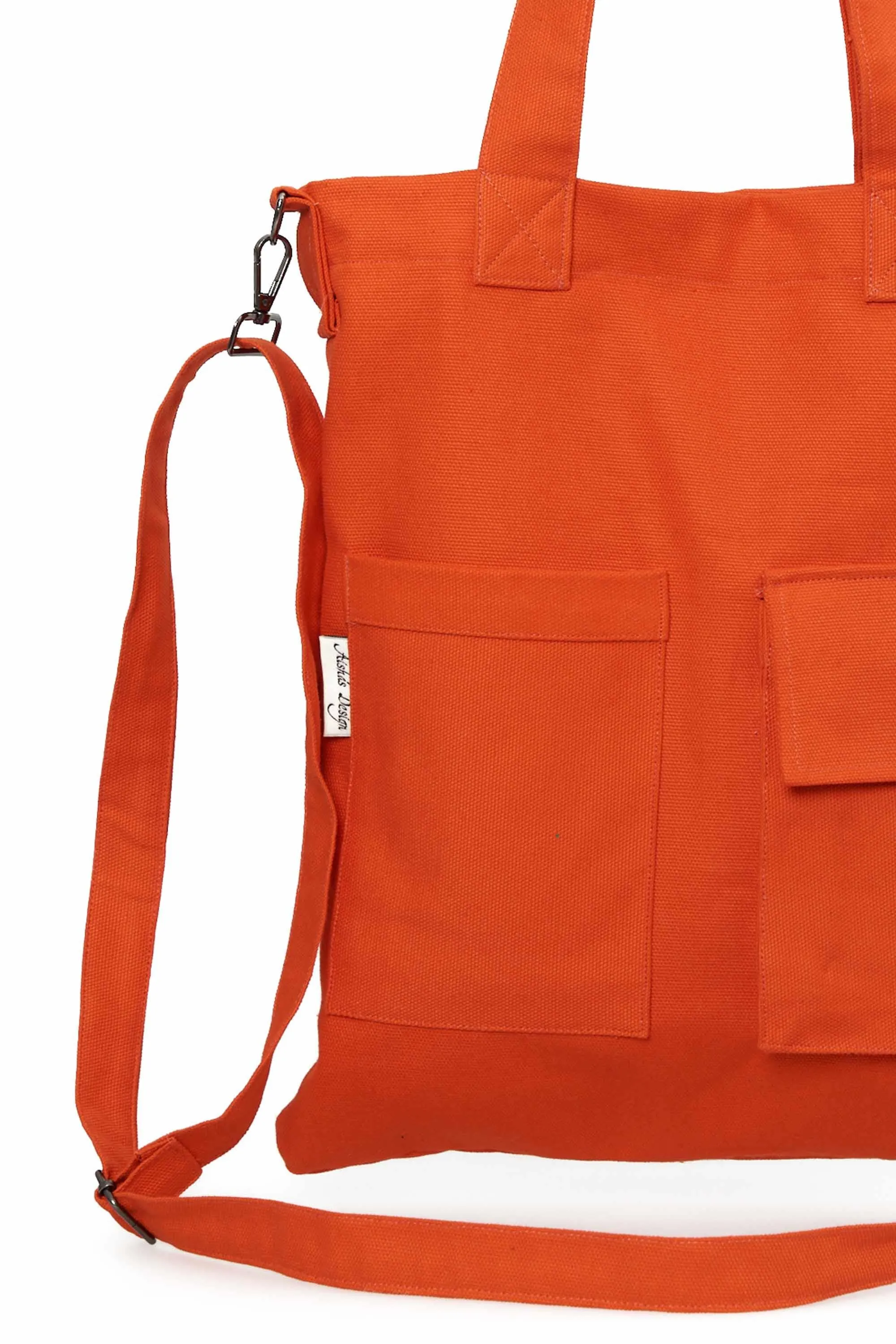 Canvas Hand Shoulder Tote Bag with Front Pockets Casual Large Capacity Daily Travel Shopping Bag,CK-20