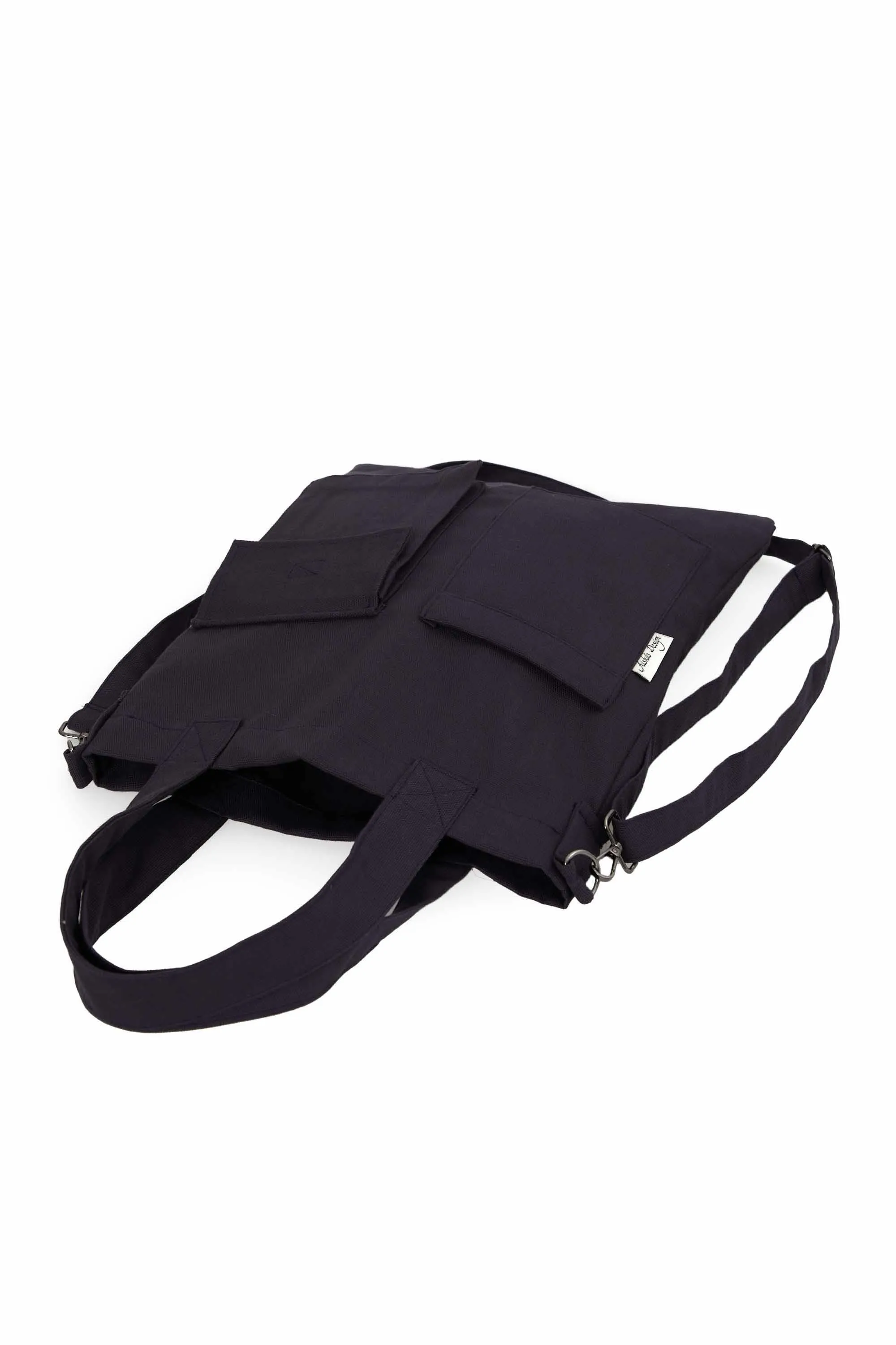 Canvas Hand Shoulder Tote Bag with Front Pockets Casual Large Capacity Daily Travel Shopping Bag,CK-20