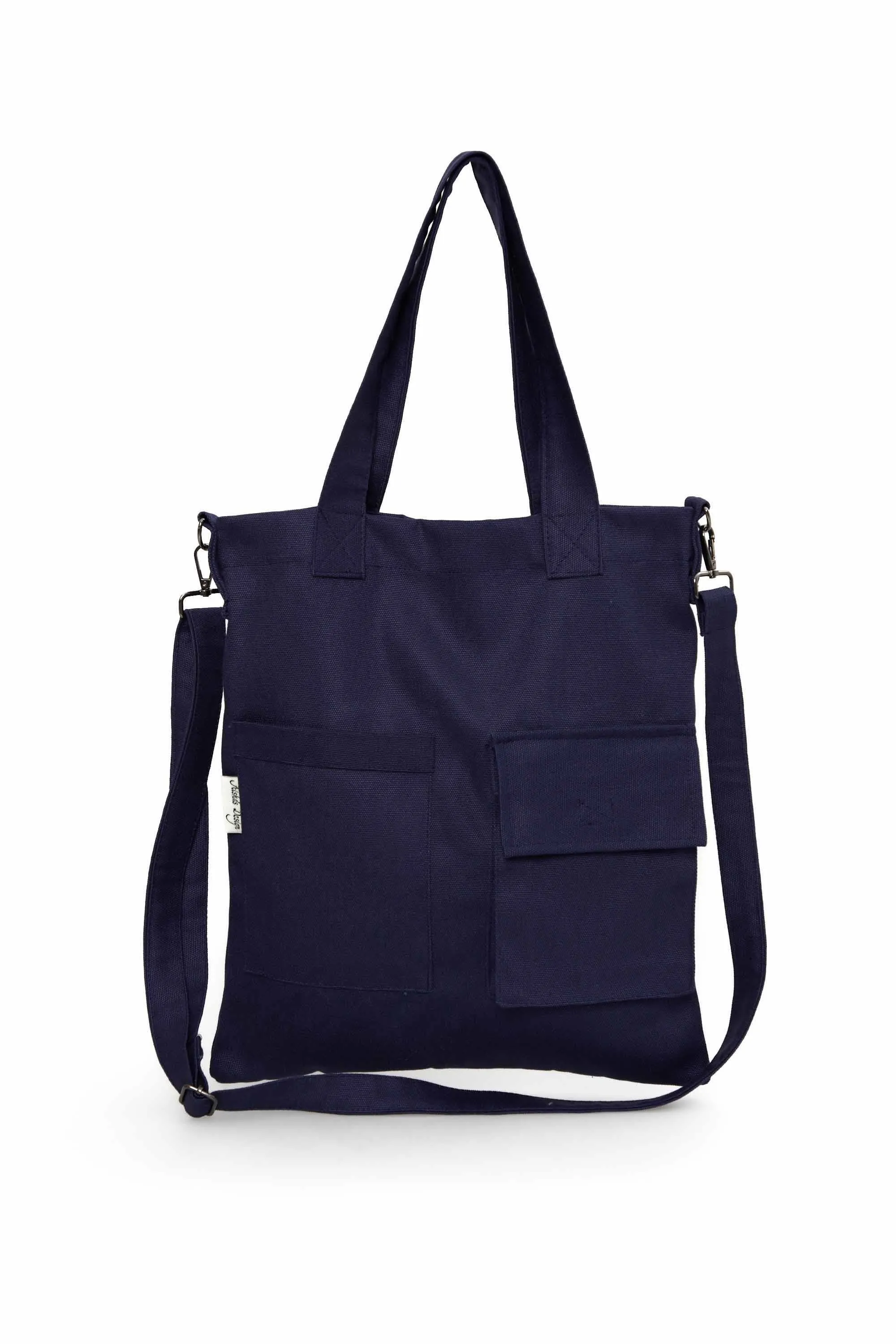 Canvas Hand Shoulder Tote Bag with Front Pockets Casual Large Capacity Daily Travel Shopping Bag,CK-20