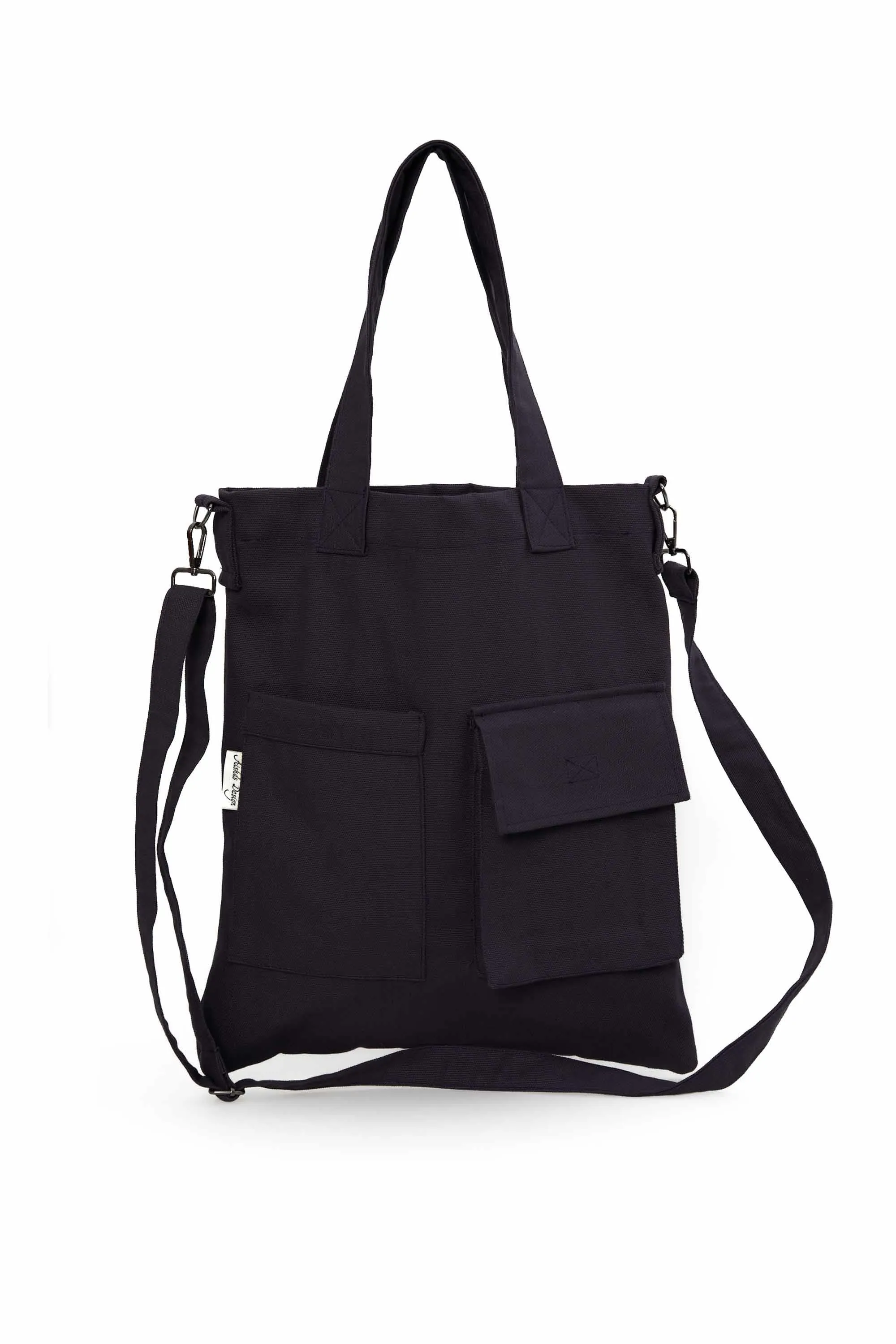 Canvas Hand Shoulder Tote Bag with Front Pockets Casual Large Capacity Daily Travel Shopping Bag,CK-20