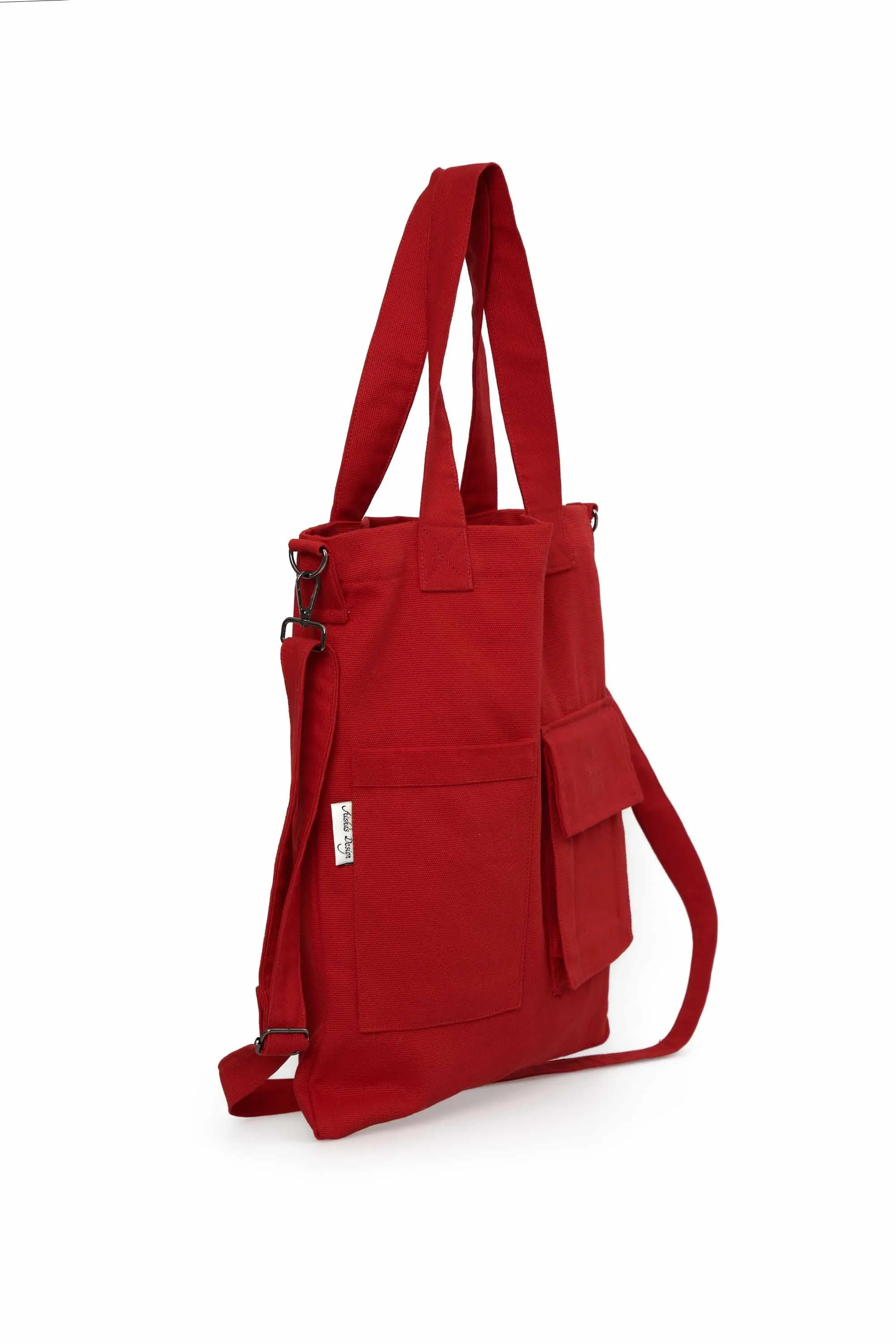 Canvas Hand Shoulder Tote Bag with Front Pockets Casual Large Capacity Daily Travel Shopping Bag,CK-20