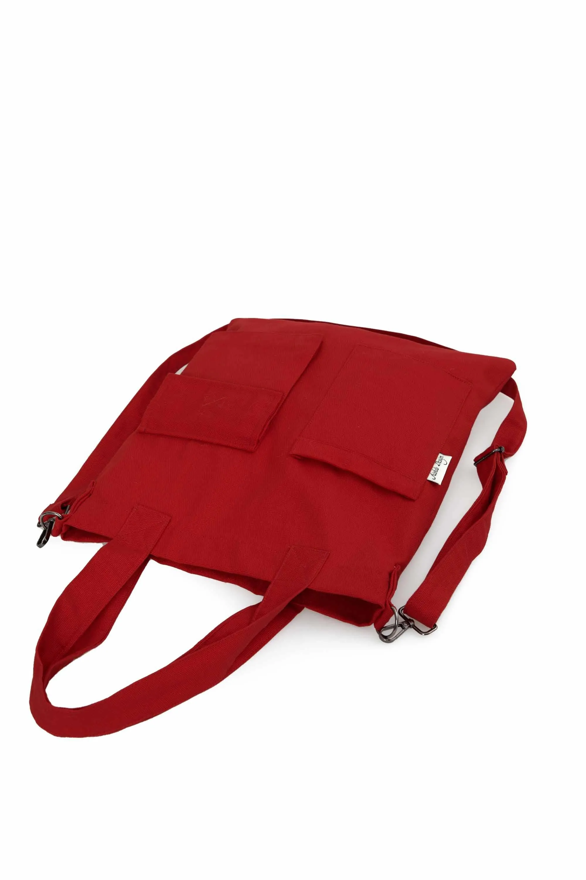 Canvas Hand Shoulder Tote Bag with Front Pockets Casual Large Capacity Daily Travel Shopping Bag,CK-20