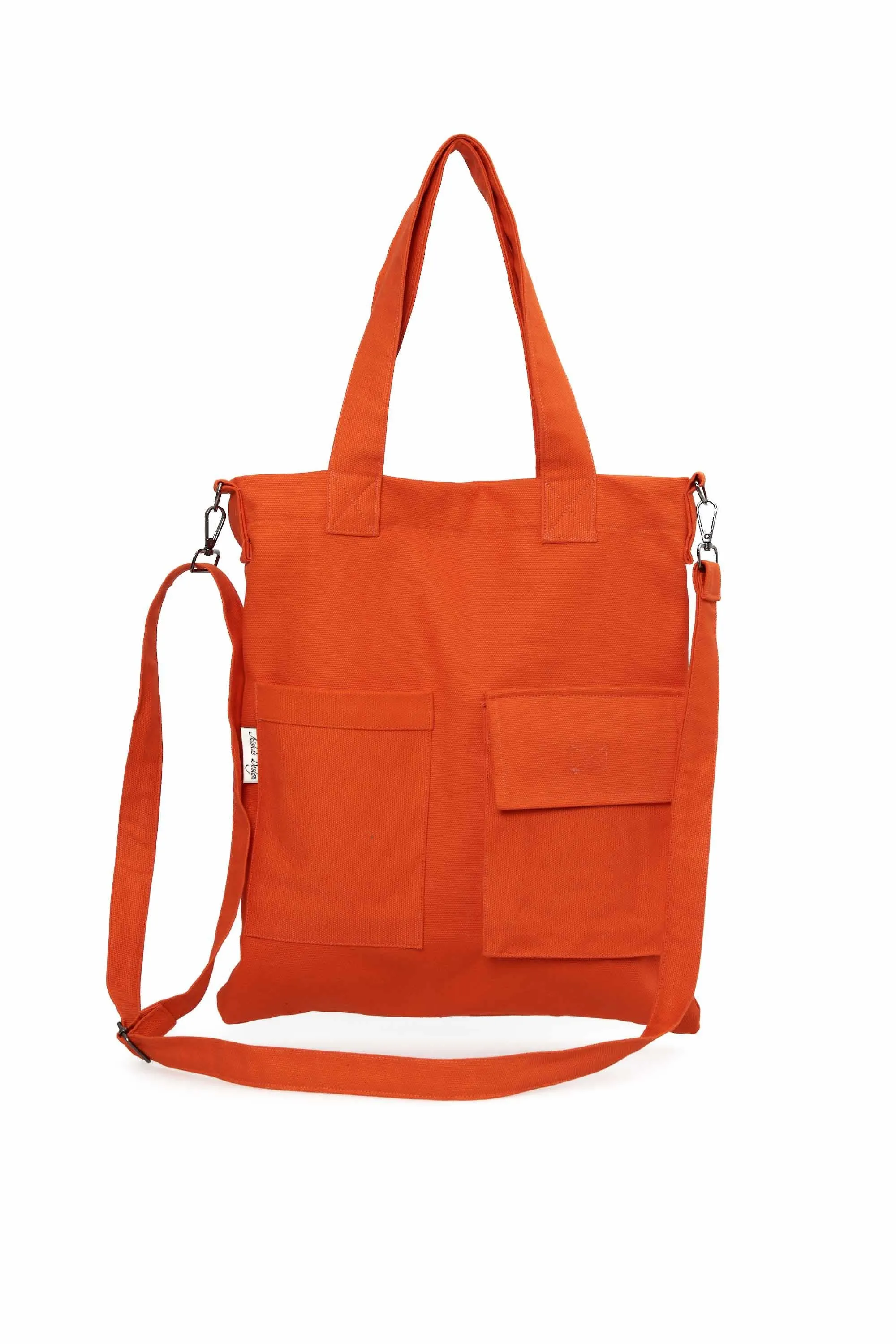 Canvas Hand Shoulder Tote Bag with Front Pockets Casual Large Capacity Daily Travel Shopping Bag,CK-20