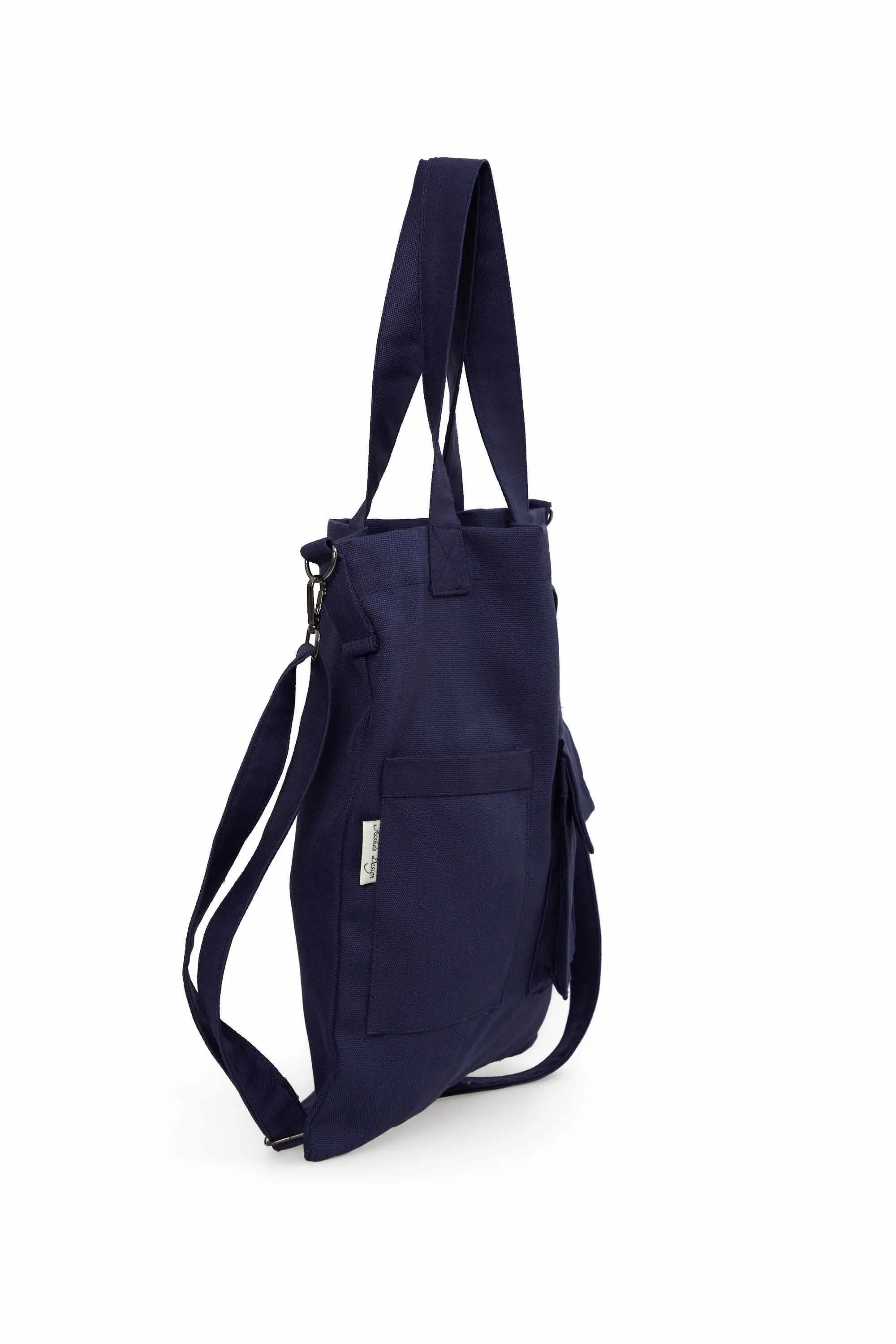 Canvas Hand Shoulder Tote Bag with Front Pockets Casual Large Capacity Daily Travel Shopping Bag,CK-20
