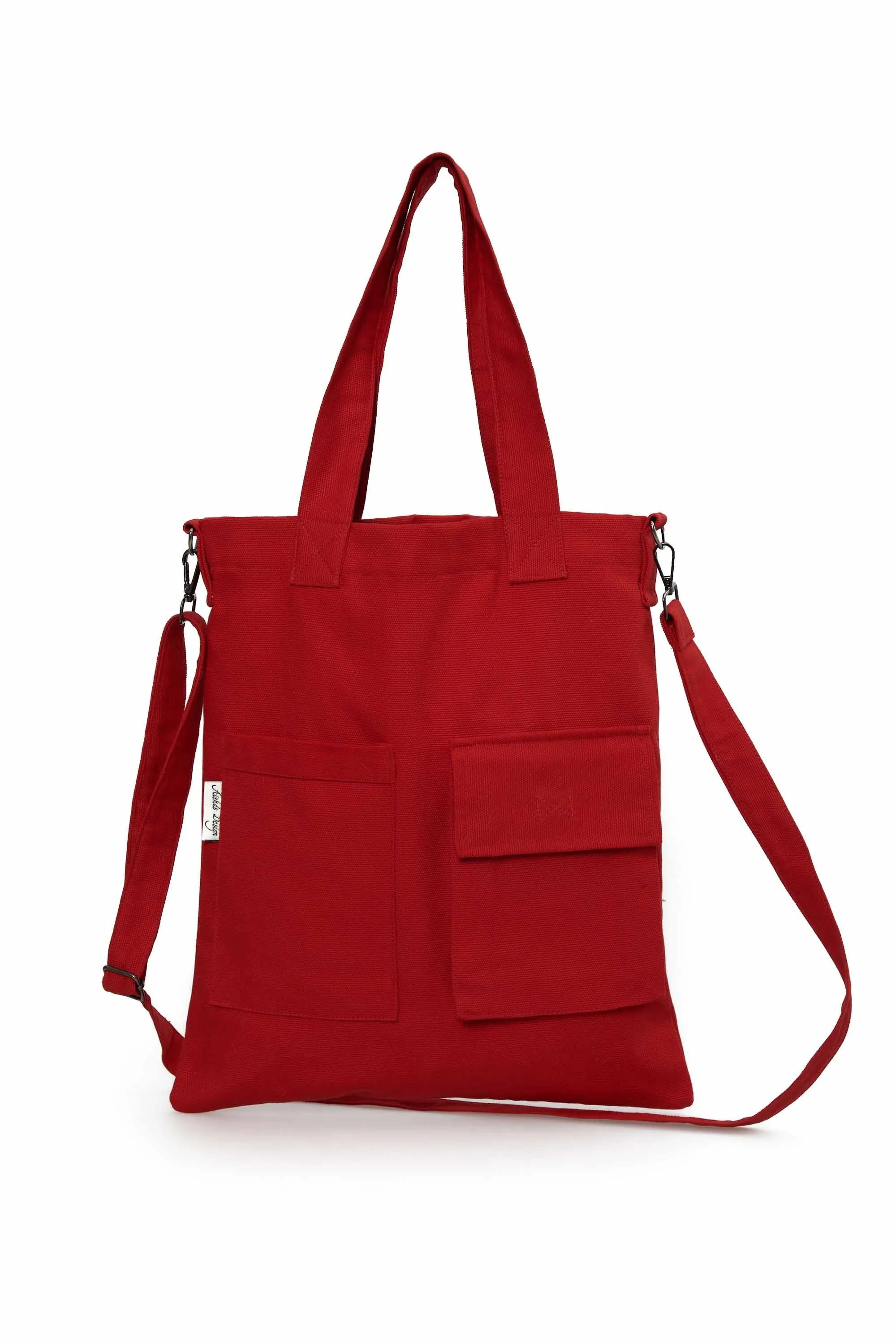 Canvas Hand Shoulder Tote Bag with Front Pockets Casual Large Capacity Daily Travel Shopping Bag,CK-20