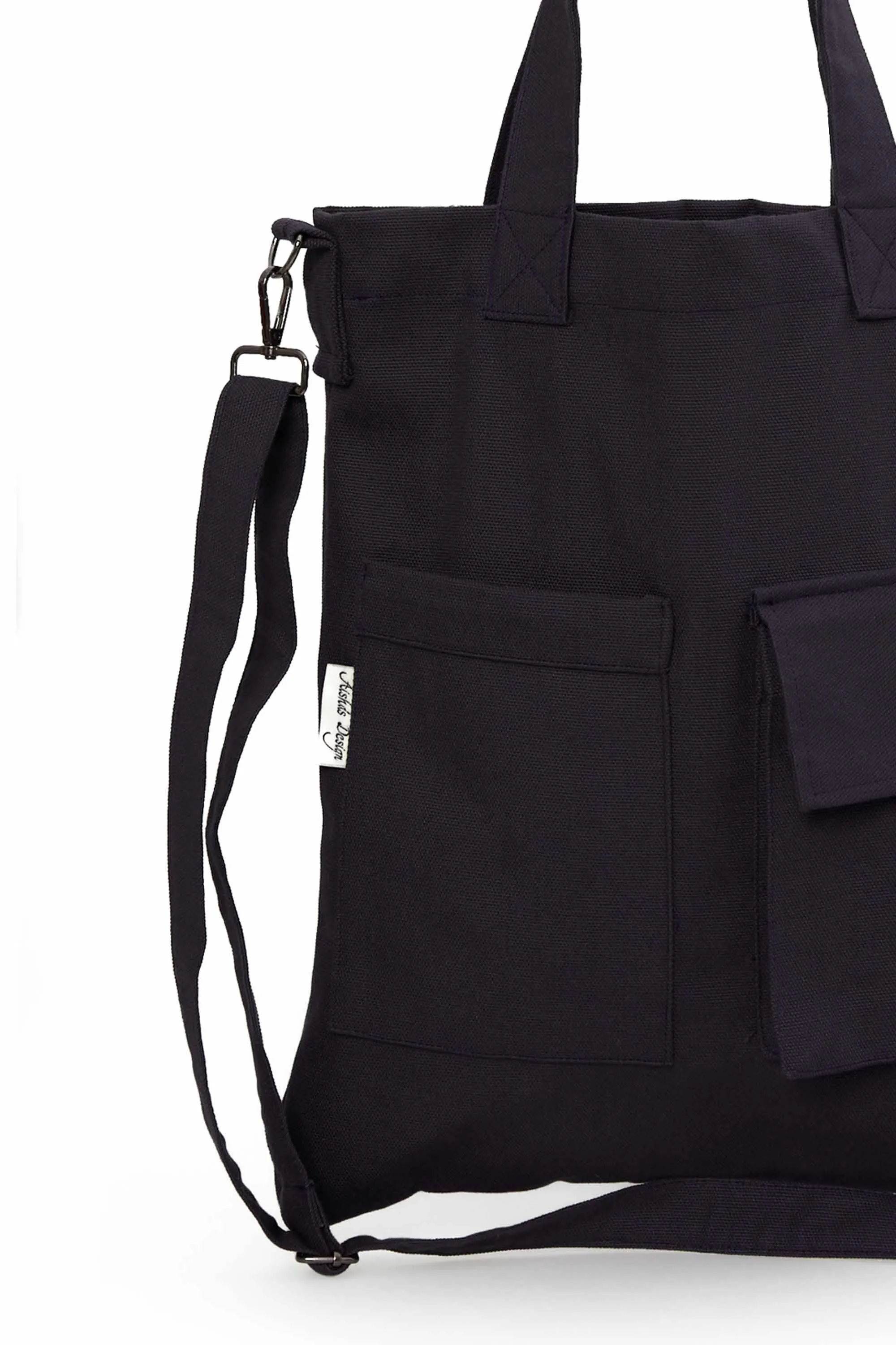 Canvas Hand Shoulder Tote Bag with Front Pockets Casual Large Capacity Daily Travel Shopping Bag,CK-20
