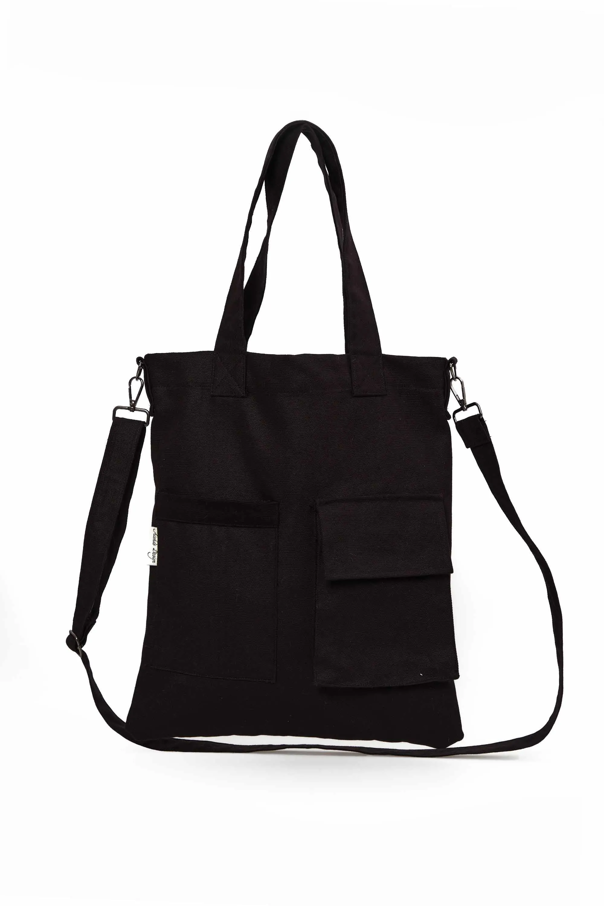 Canvas Hand Shoulder Tote Bag with Front Pockets Casual Large Capacity Daily Travel Shopping Bag,CK-20