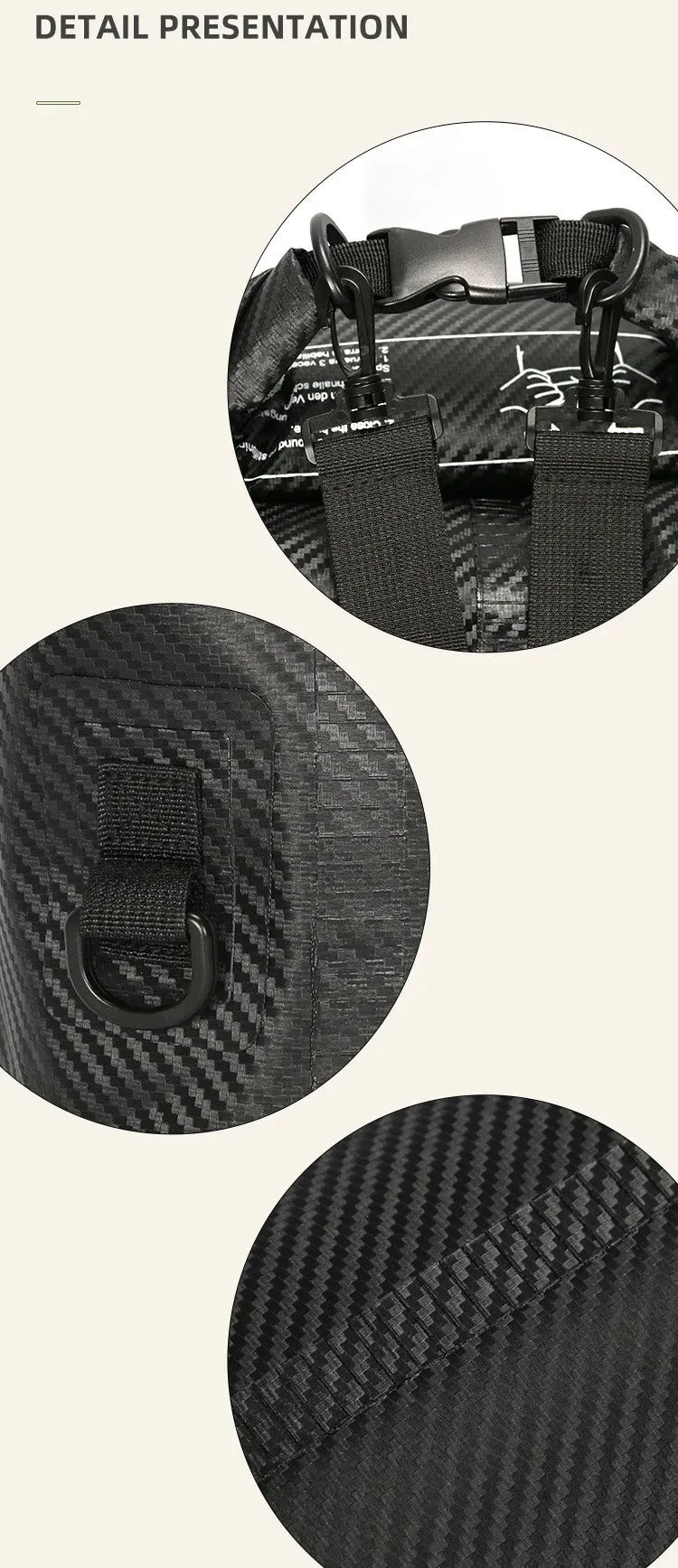 Carbon Fiber Waterproof Swimming Bag Dry Sack 2/3/5/10/15/20/30L Floating Dry Gear Bags For Boating Fishing Rafting Swimming