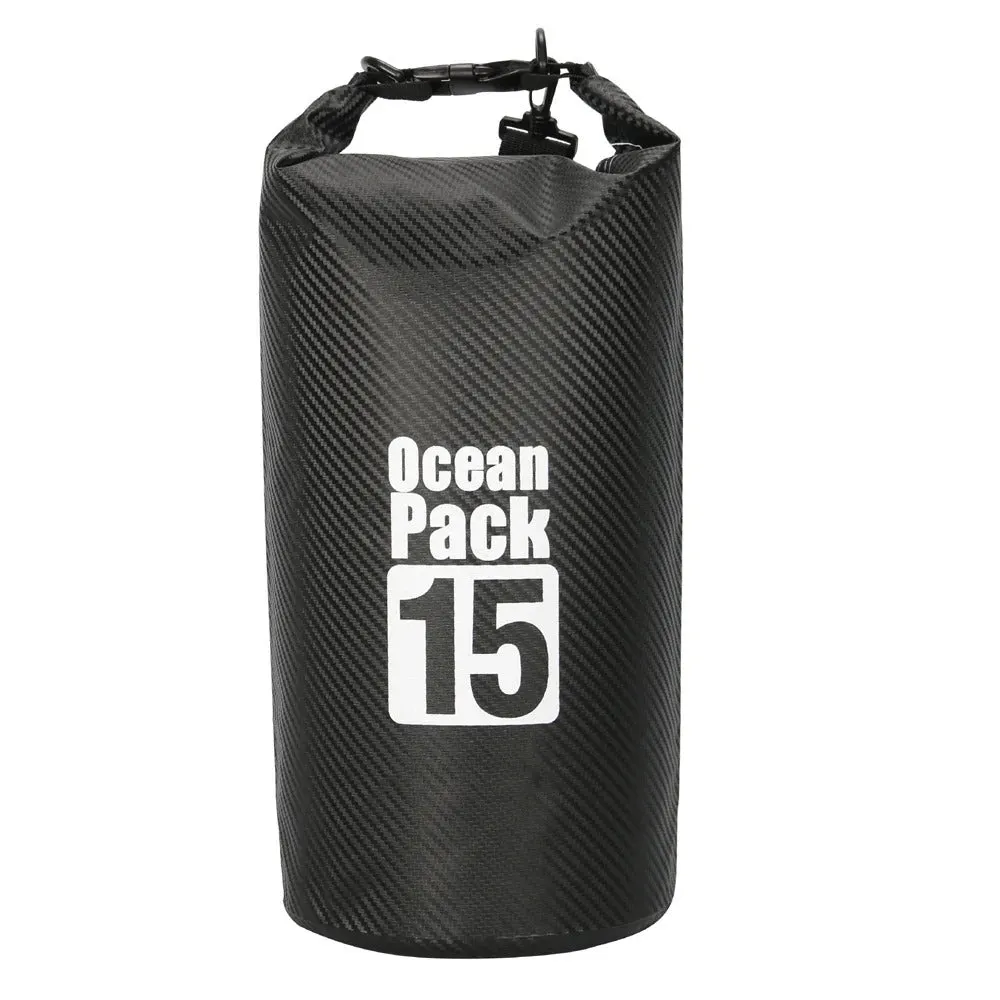 Carbon Fiber Waterproof Swimming Bag Dry Sack 2/3/5/10/15/20/30L Floating Dry Gear Bags For Boating Fishing Rafting Swimming