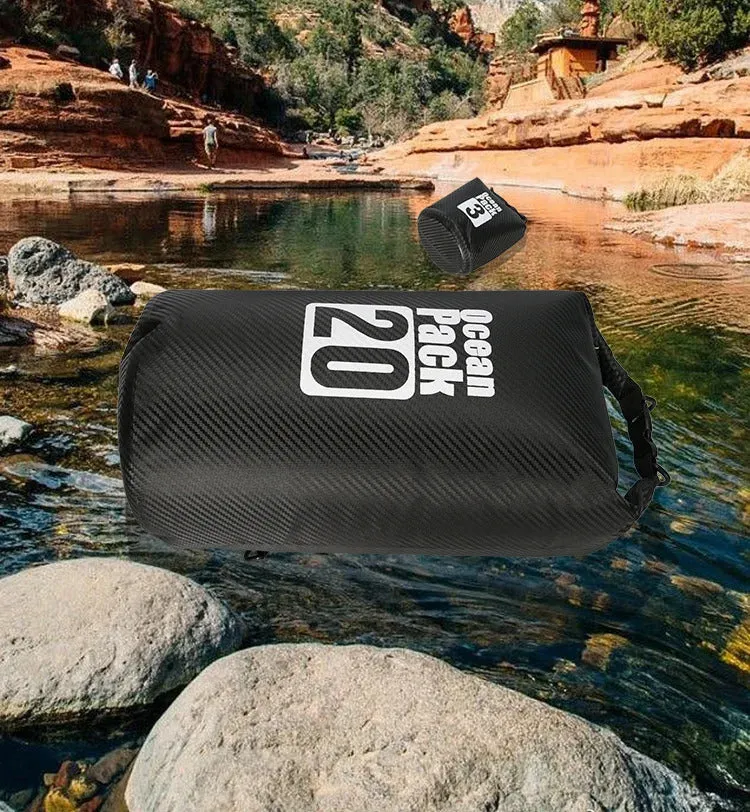 Carbon Fiber Waterproof Swimming Bag Dry Sack 2/3/5/10/15/20/30L Floating Dry Gear Bags For Boating Fishing Rafting Swimming