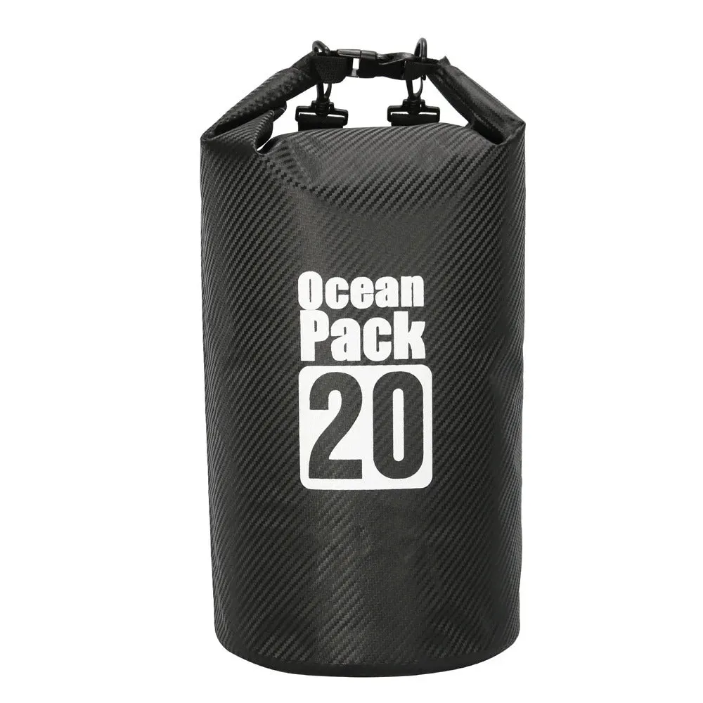Carbon Fiber Waterproof Swimming Bag Dry Sack 2/3/5/10/15/20/30L Floating Dry Gear Bags For Boating Fishing Rafting Swimming