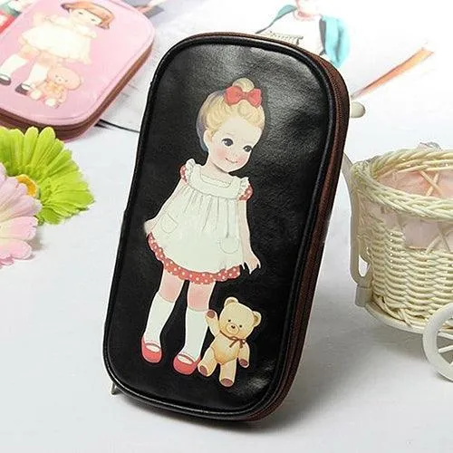 Charming Cartoon Doll Girl Design Makeup Organizer Pouch