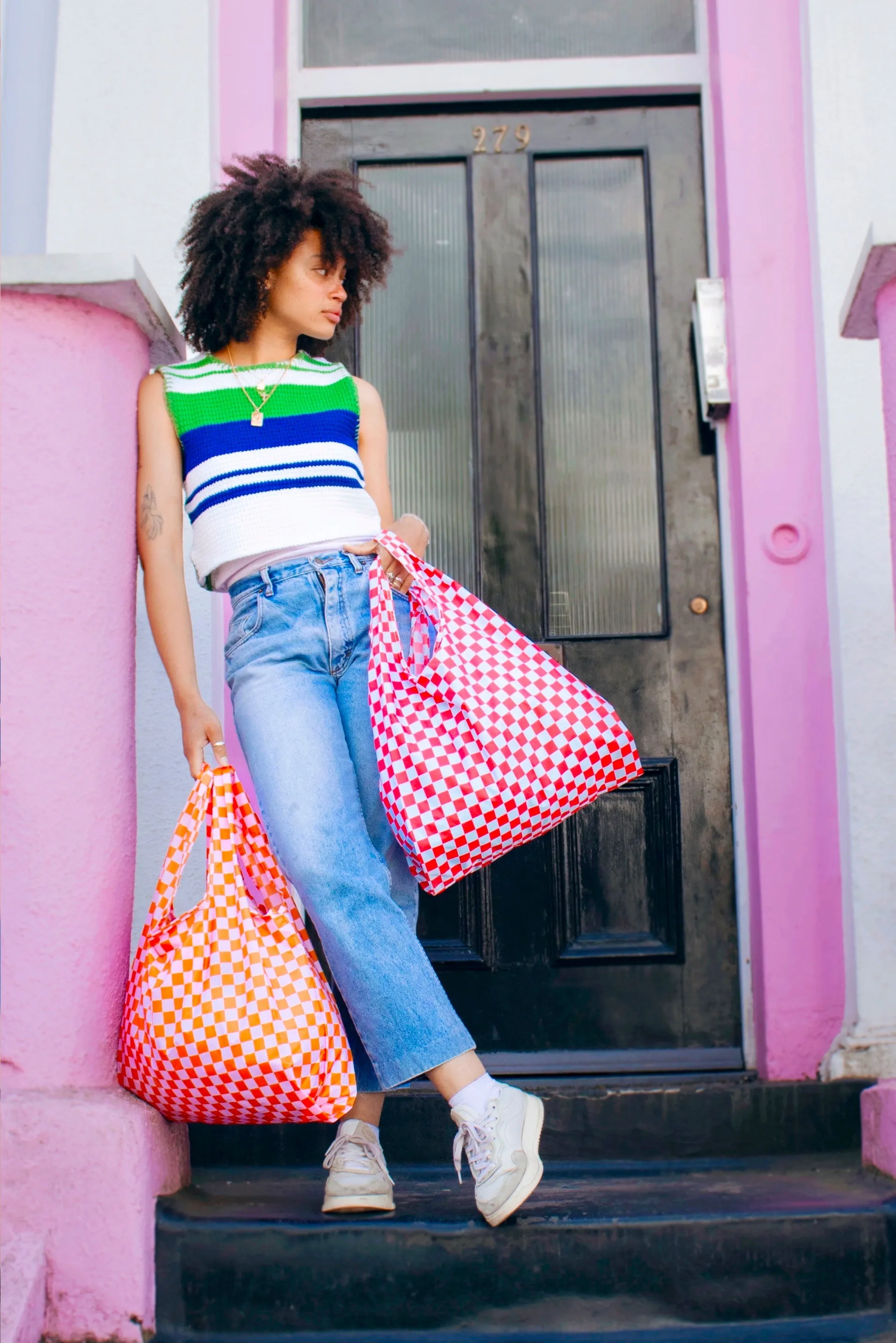 Checkerboard Pink & Orange | Medium