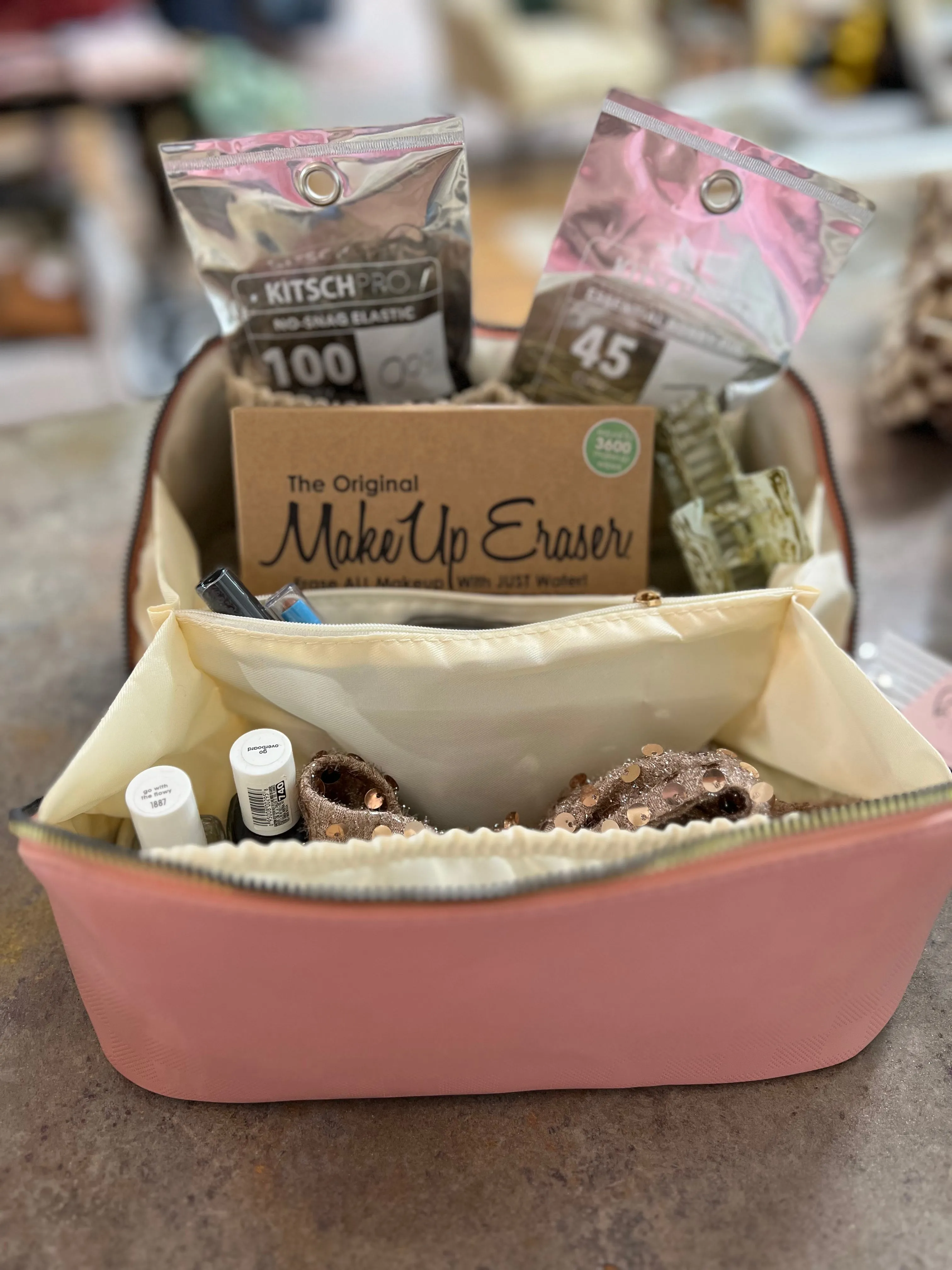 Checkered Cosmetic Travel Bag