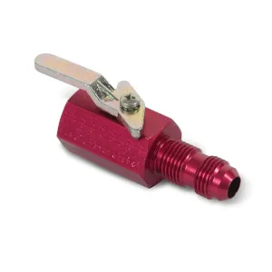 Earl's Shut-Off Valve - 3/8" NPT Inlet Thread, -06 AN Bulkhead Outlet Thread, 2-3/4" Body Length - Red Anodized