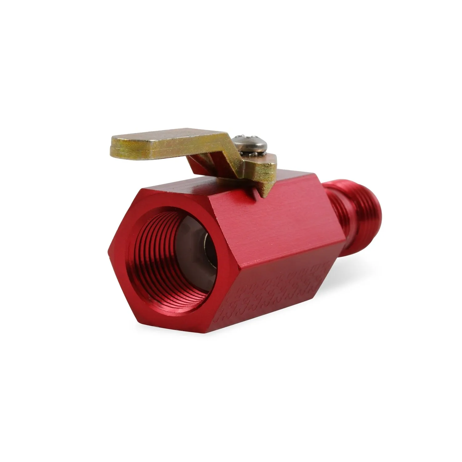 Earl's Shut-Off Valve - 3/8" NPT Inlet Thread, -06 AN Bulkhead Outlet Thread, 2-3/4" Body Length - Red Anodized
