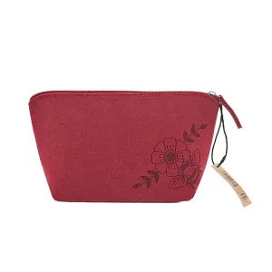 Felt Cosmetic Bag Felt Bee Burgundy