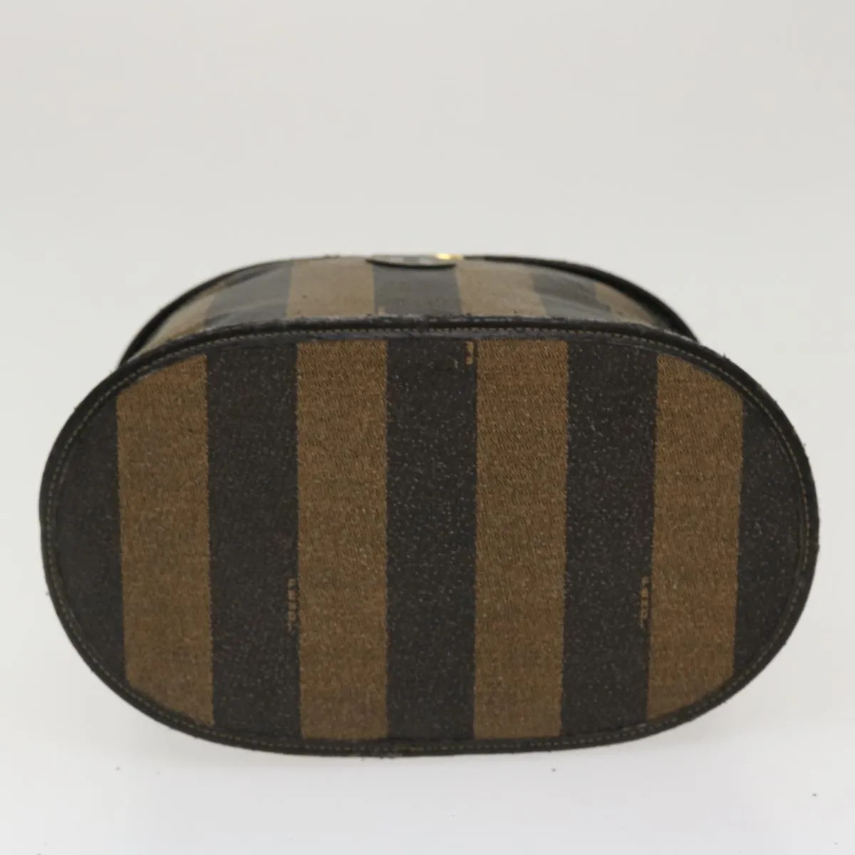 FENDI Pecan Canvas Vanity Cosmetic Pouch Brown Auth bs5320