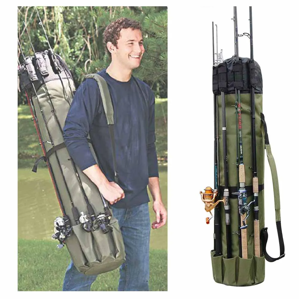 Fishing Portable Multifunction Nylon Fishing Bags Fishing Rod Bag Fishing Tackle Tools Storage Bag