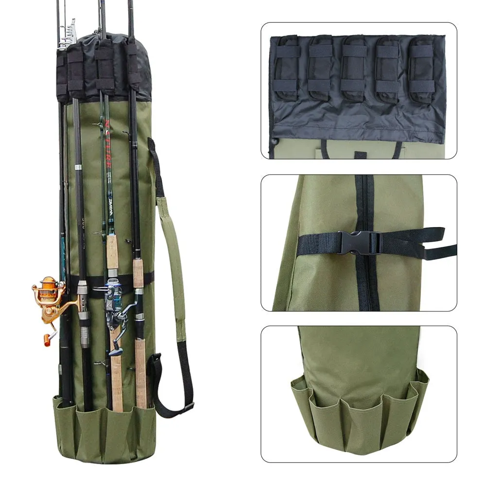Fishing Portable Multifunction Nylon Fishing Bags Fishing Rod Bag Fishing Tackle Tools Storage Bag