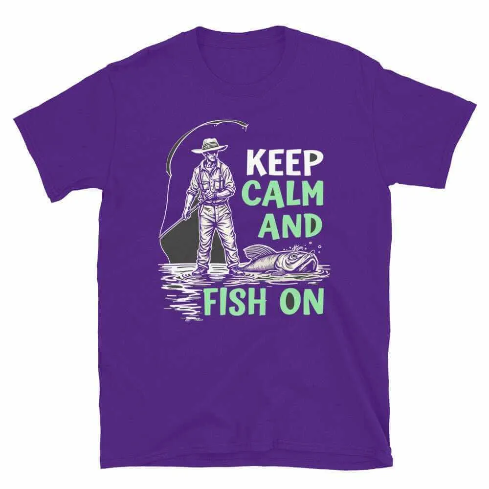 Fishing T-Shirt - Unisex Fishing T-Shirt Keep Calm and Fish On