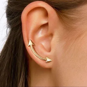 Gold Arrows Slider Earrings