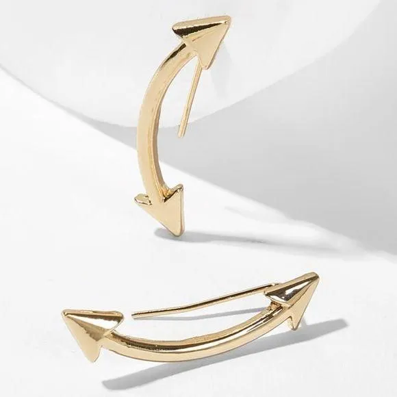 Gold Arrows Slider Earrings