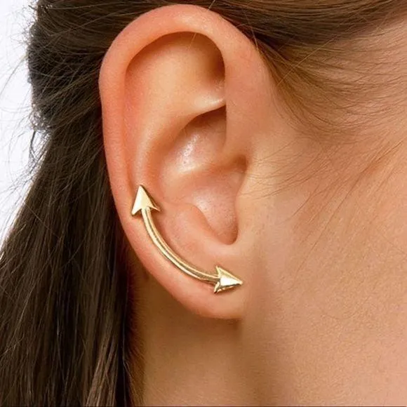 Gold Arrows Slider Earrings