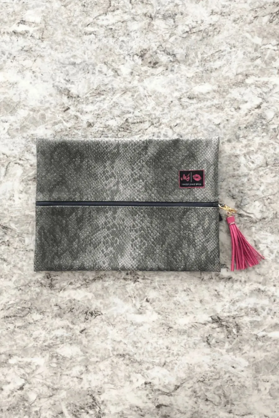 Grey Cobra Makeup Junkie Bag