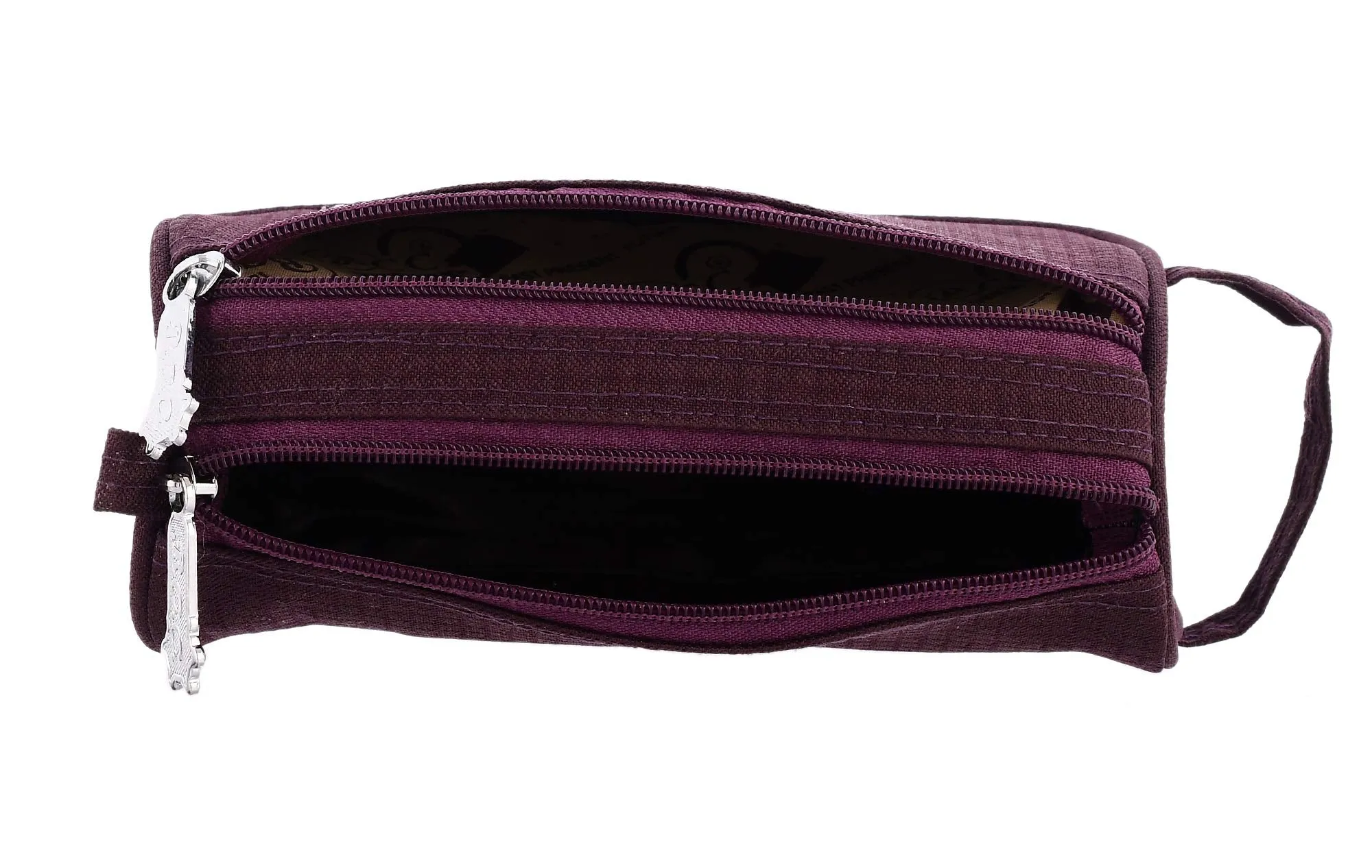 Heart Home Toiletry Travel Bags Shaving Kit/Pouch/Bag for Men and Women with 2 Main Compartment (Set of 2, Wine)-HEART11930