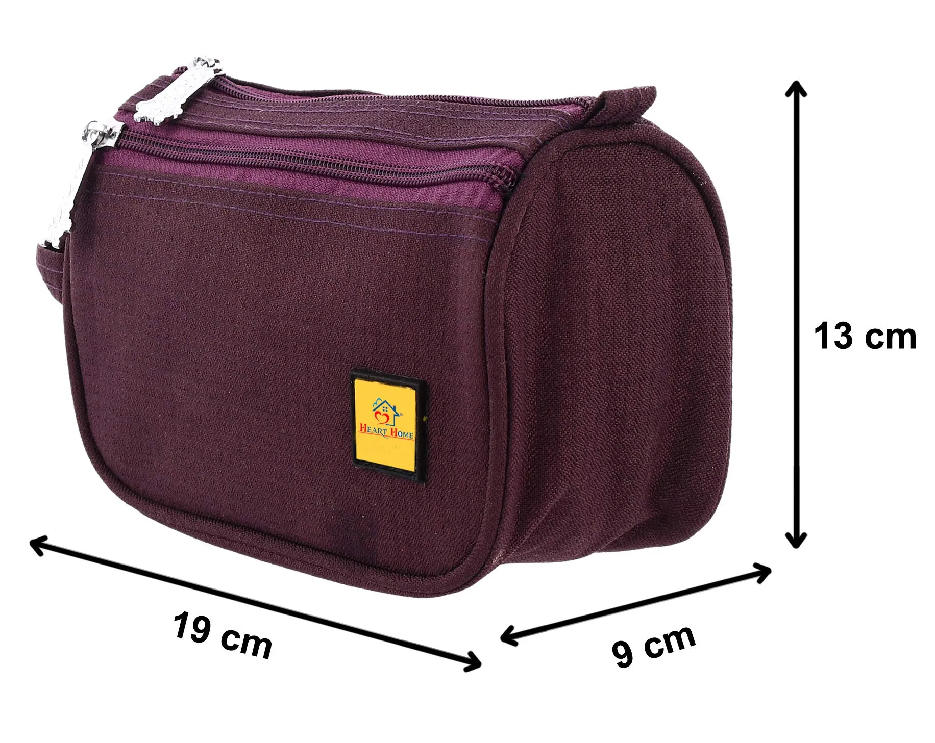 Heart Home Toiletry Travel Bags Shaving Kit/Pouch/Bag for Men and Women with 2 Main Compartment (Set of 2, Wine)-HEART11930