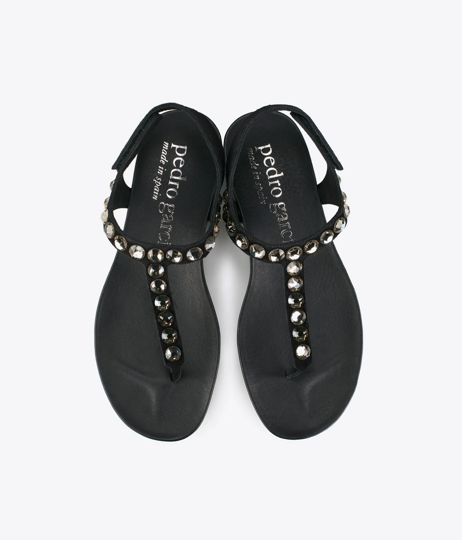 Judith Swarovski Crystal Sandals with molded foot bed