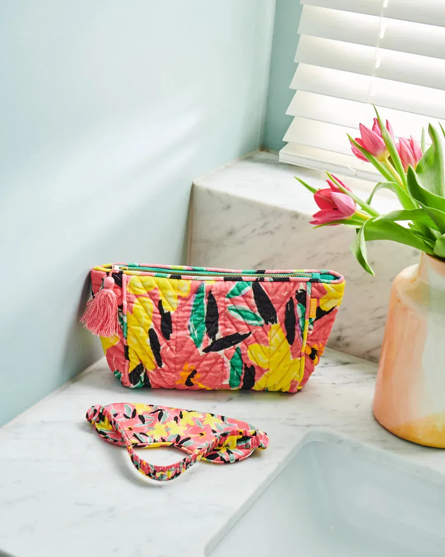Kip & Co X Ken Done | Pinky Dreaming Velvet Toiletry Bag