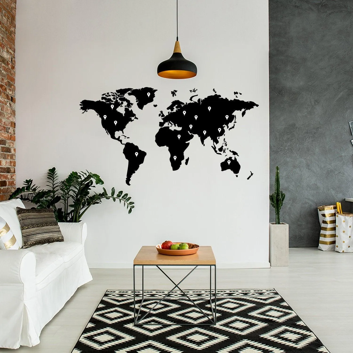 Large World Map Wall Decal Decor Sticker