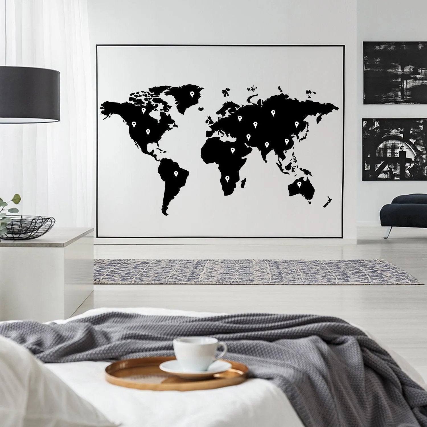 Large World Map Wall Decal Decor Sticker